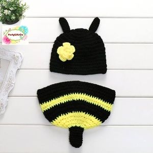 Bumble Bee Baby Crochet Costume, Photography Prop